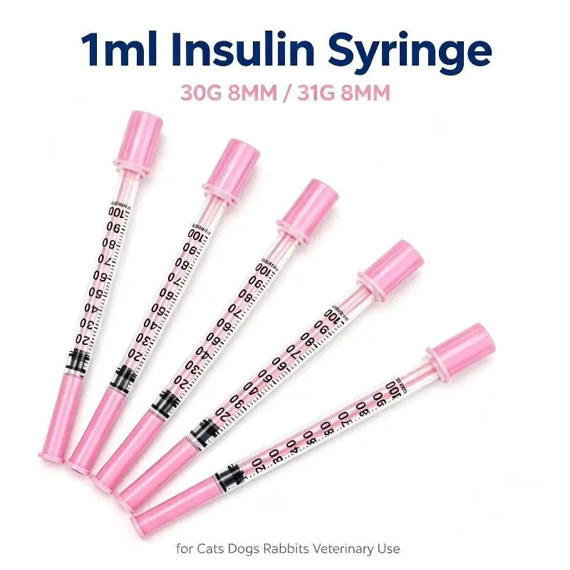 10Pcs Beauty 1ml Pink Insulin Syringe Needle 8mm In Blister Pack For Beauty Machine Tools Disposable For Beauty ToolsBH-ELEVEN