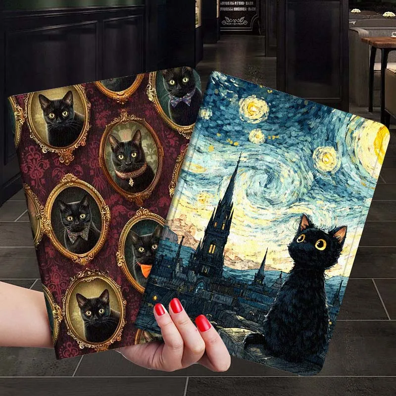 

Vintage Cat Art Cute Tablet Case For Samsung Galaxy Tab S7 S8 S9 S10 FE Plus 12.4 13.1 Inch