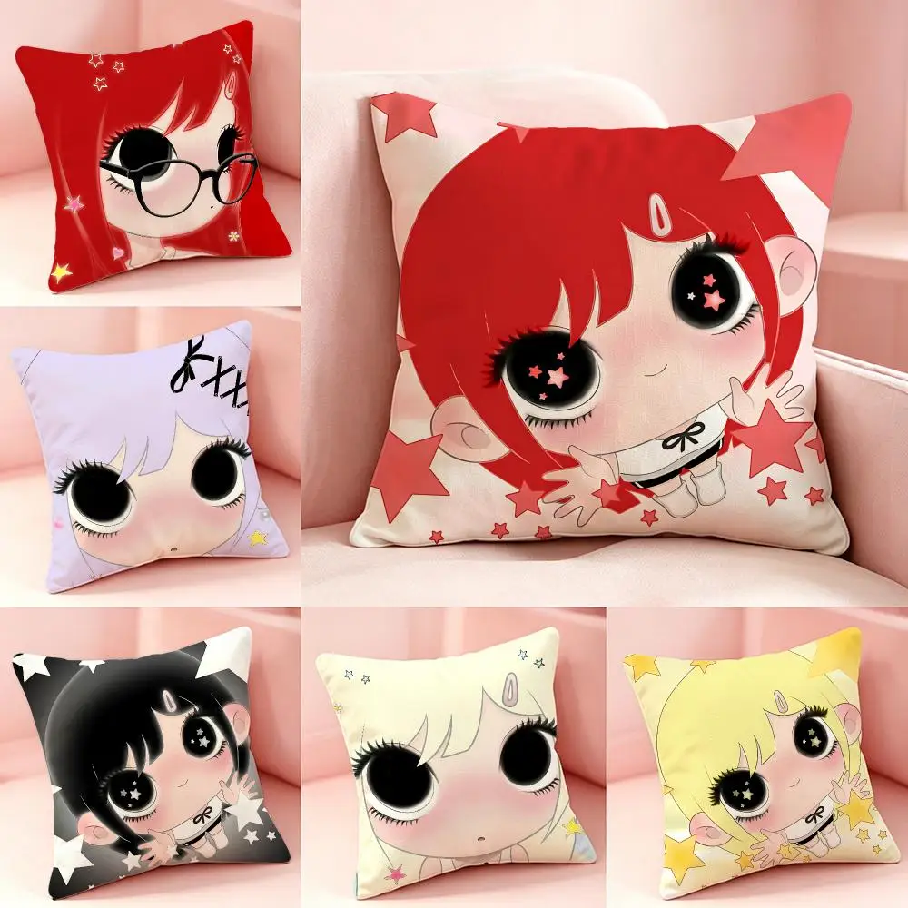 Star Big Eye Girls Cushion Cover Pillow Short Plush Pillow Cute Simple Style For Living Room Bedroom Birthday Gift