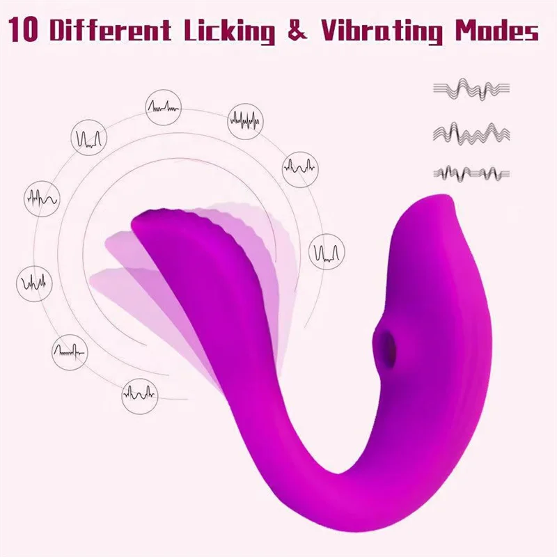 Wireless Remote Sucking Vibrator Wearable U Shaped Dildo Oral Sex Clit Massager Dual Stimulation Adult Couple Sex Toys for Women