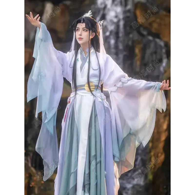 Feng shi Shi qingxuan Cosplay Costume Wig Han Fu Female TGCF Manga Version Anime Heaven Official's Blessing Cosplay Folding Fan