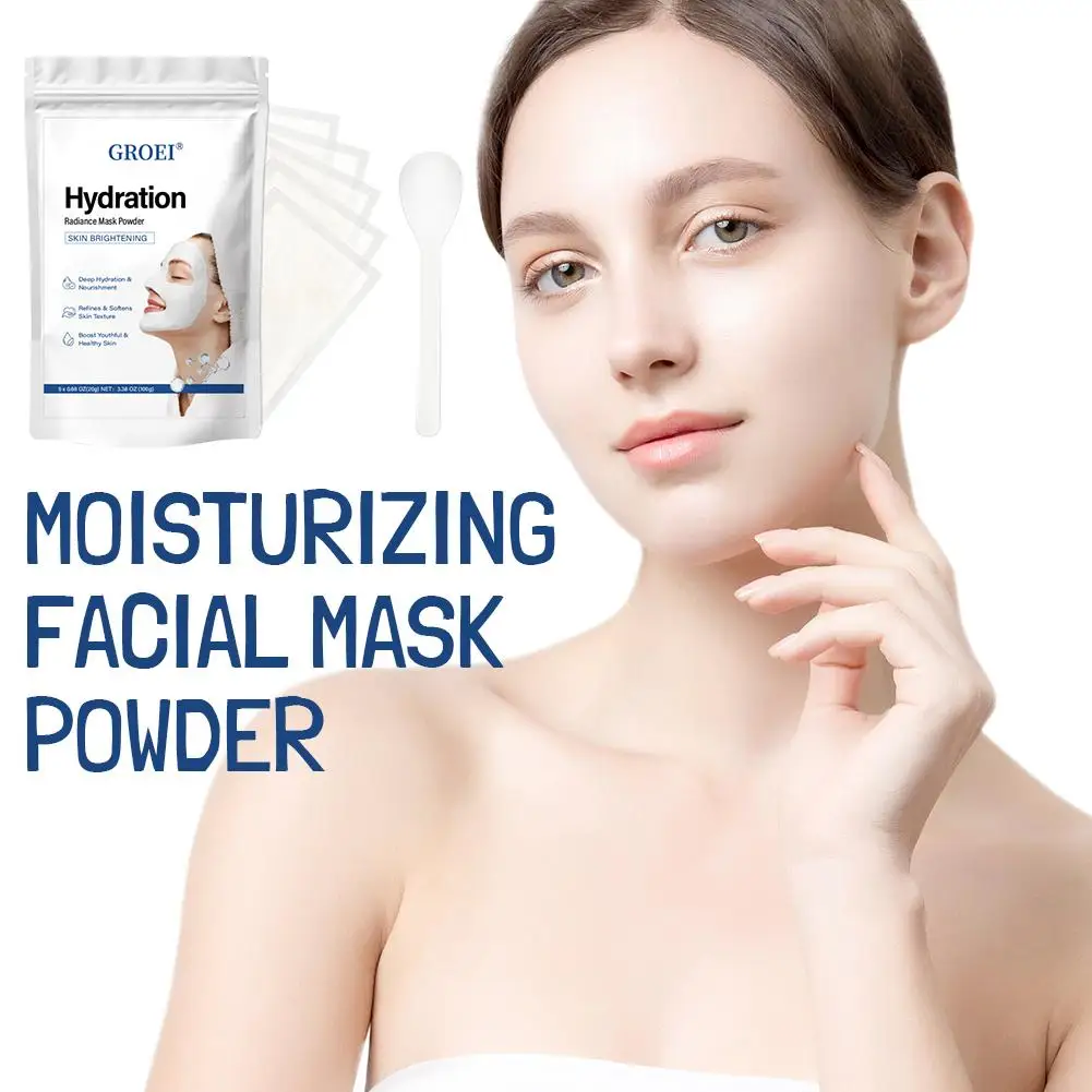 100g hidratante máscara facial em pó máscara facial água luz brilho cristal máscara macia em pó limpeza máscara facial em pó