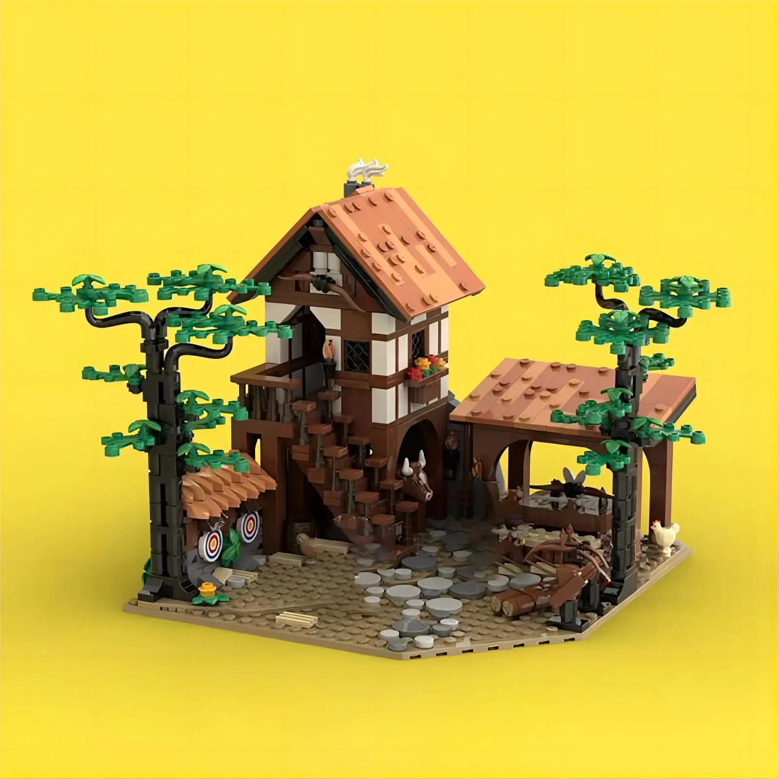 

Fast delivery MOC-134494 Lion Knight Archery Range Small Particle Assembled Building Block Toy Medieval Building Castle Model