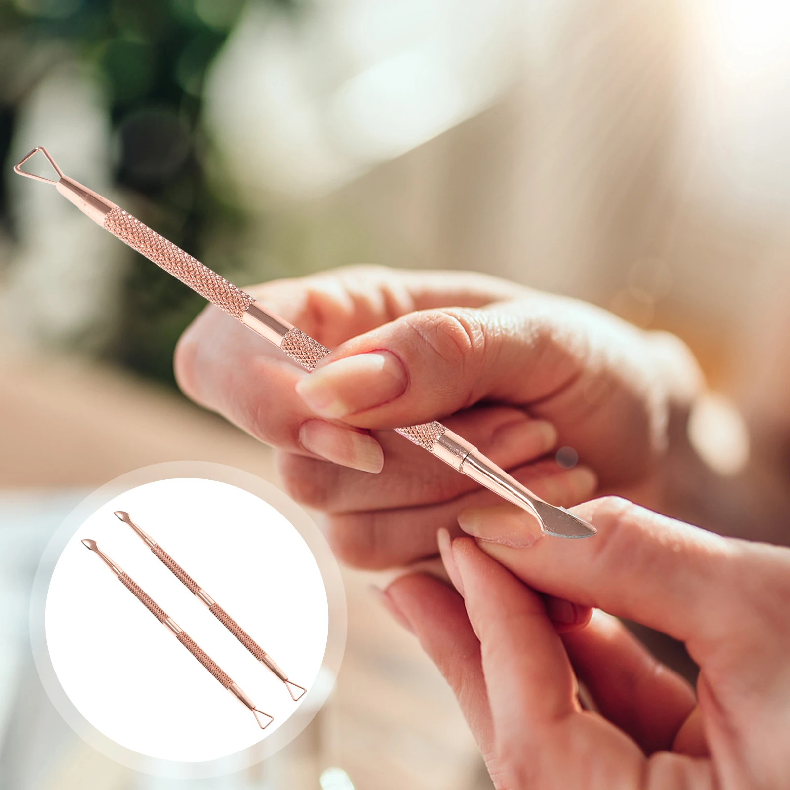 2 pezzi spingipelle per unghie strumenti per cuticole in acciaio inossidabile per unghie set per manicure rimozione cuticola in metallo forniture per nail art strumenti per pedicure