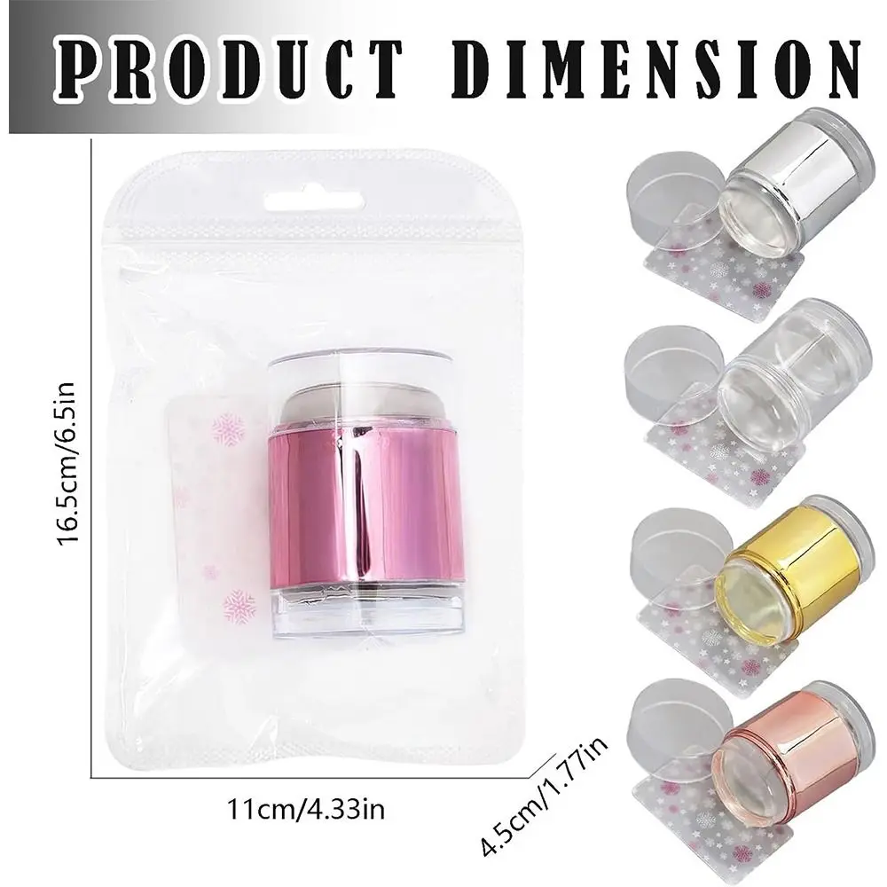 클리어 네일 아트 스탬퍼 키트 실리콘 더블 헤드 네일 스탬핑 키트 쉽게 전사되는 젤리 스탬퍼와 스크레이퍼 포함