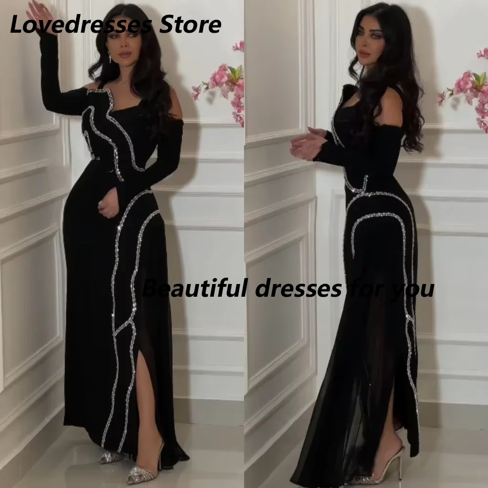 Customized Black Fashion Off The Shoulder Formal Evening Dresses Mermaid Long Wedding Party Dresses Party Girl Prom Gowns