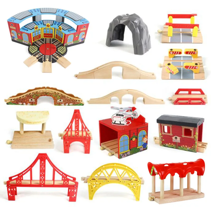 

Wood Track Magnetic Train Toys Wooden Track Scene Accessories Fit Biro Beech Track Train Car Children Toys