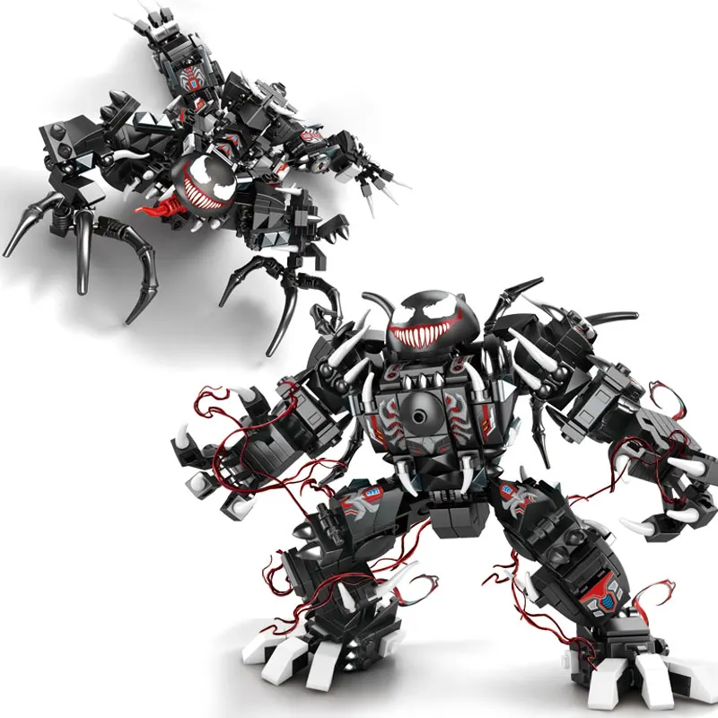 Superheroes The Amazing Spider-Man VS Symbiote Venom Venom Carnage Mecha Figure Model Building Blocks Bricks Kids Marvel Toys