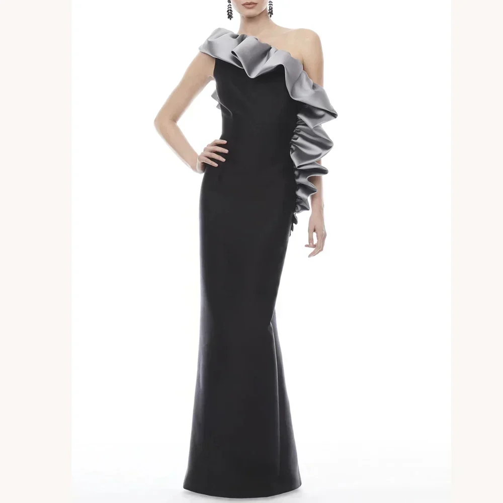 

Элегантное вечернее платье на одно плечо А-силуэта, изысканное, высококачественное, для выпускного вечера и торжественных мероприятий, женское, на заказ