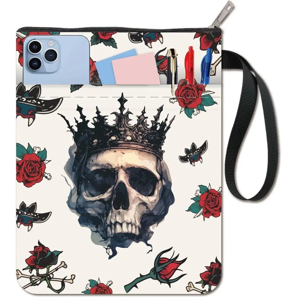 Book Sleeve Book Protector Rose Flower Book Covers for Paperbacks Washable Fabric Cloth Book Cover with Zipper and Extra Sleeve