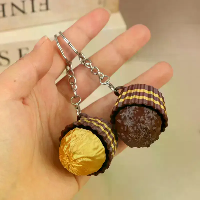 Push Stress Relief Sensory Toys  Simulated Chocolate Keyboard Keychain Fidget Toys 3D Chocolate Keyboard Clicker For Kids Adults
