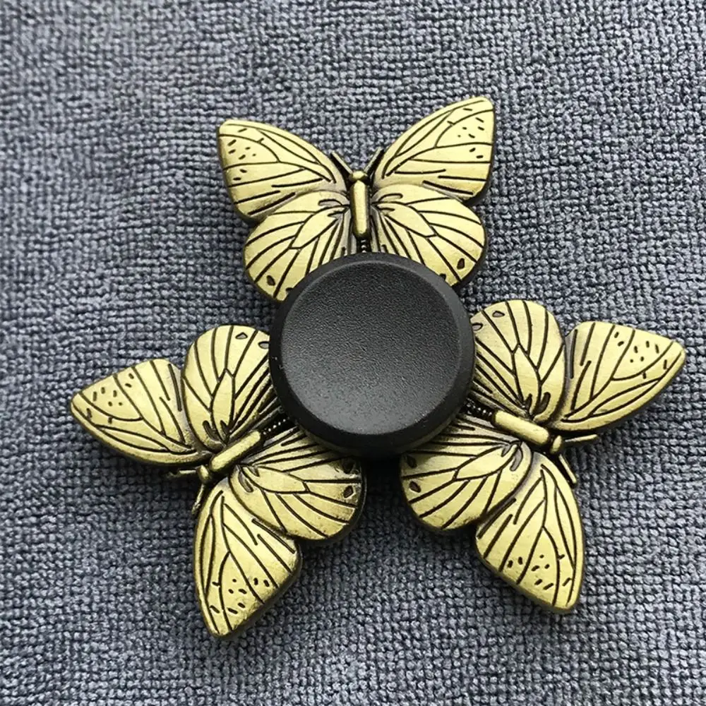 Brinquedos de mesa de escritório cor de bronze dedo girador metal liga zinco fidget spinner engraçado legal mão girando brinquedos