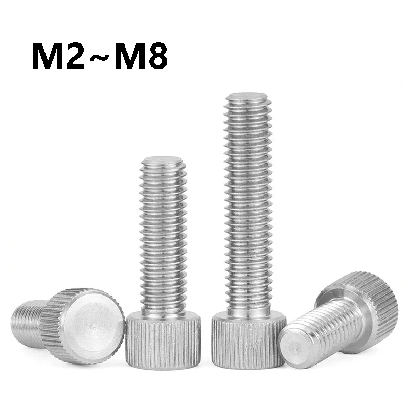 M2 M2.5 M3 M4 M5 M6 M8 Cap Head Knurled Hand Screws 304 Stainless Steel Machinery,Tool Round Adjustment Hand Screws