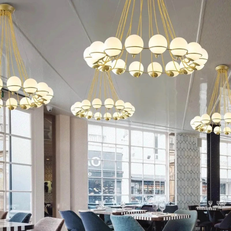 

French Luxury Magic Bean Internet Celebrity Creative Glass Led chandelier lustre Ceiling,for living room dining room Decoration