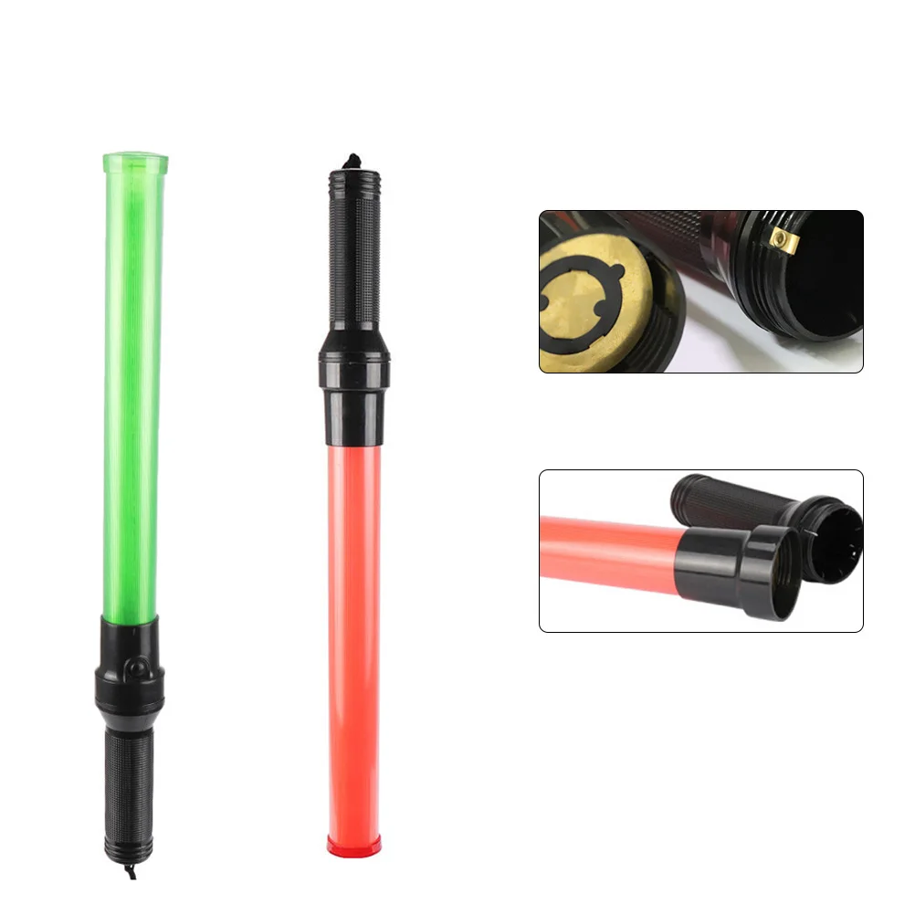 2Pcs LED Fire Emergency Baton Super Bright Flash Glowing Beacon for Traffic Firefighting Outdoors Night Visibility