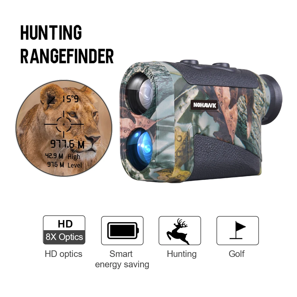 Laser Rangefinder Handheld Range Finder Golf Telescópio Recarregável Medidor de Distância a Laser para a Caça A2m