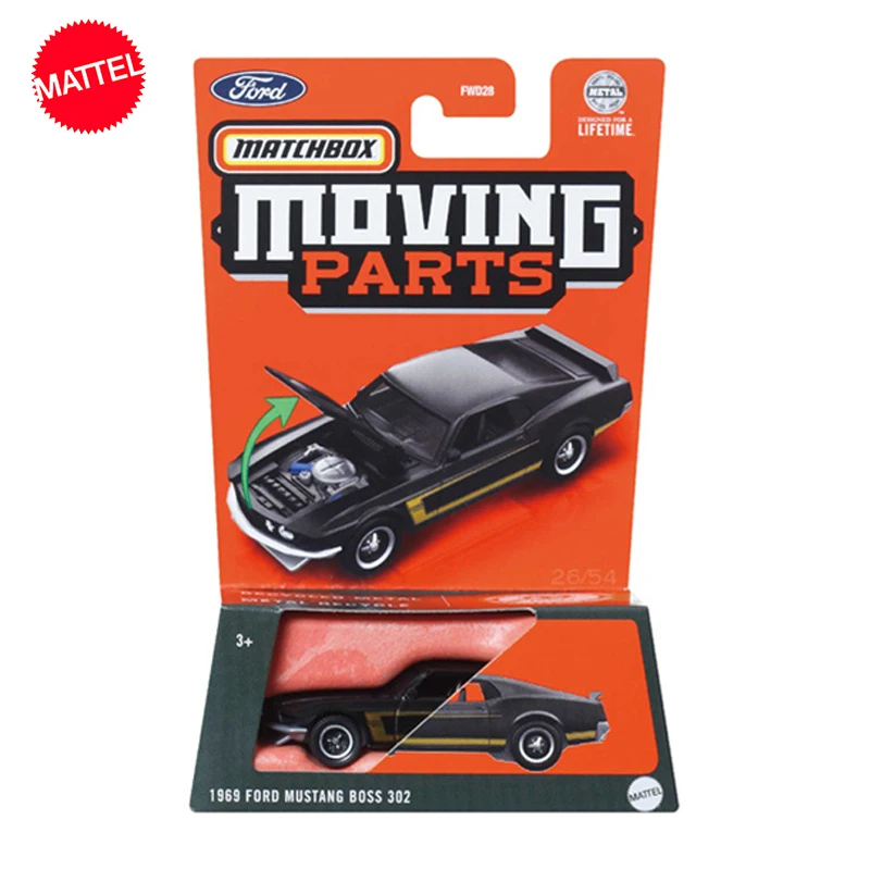 Original Mattel Matchbox Car 1/64 Metal Moving Parts Ford Mustang Boss 302 Vehicle Model Toys for Boys Collection Birthday Gift