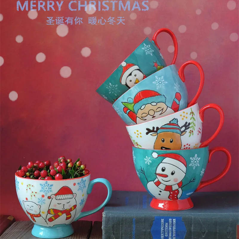 

Christmas mug ceramic coffee mug couple's breakfast mug high-value oatmeal mug Office mug can be heated. ceramic mug