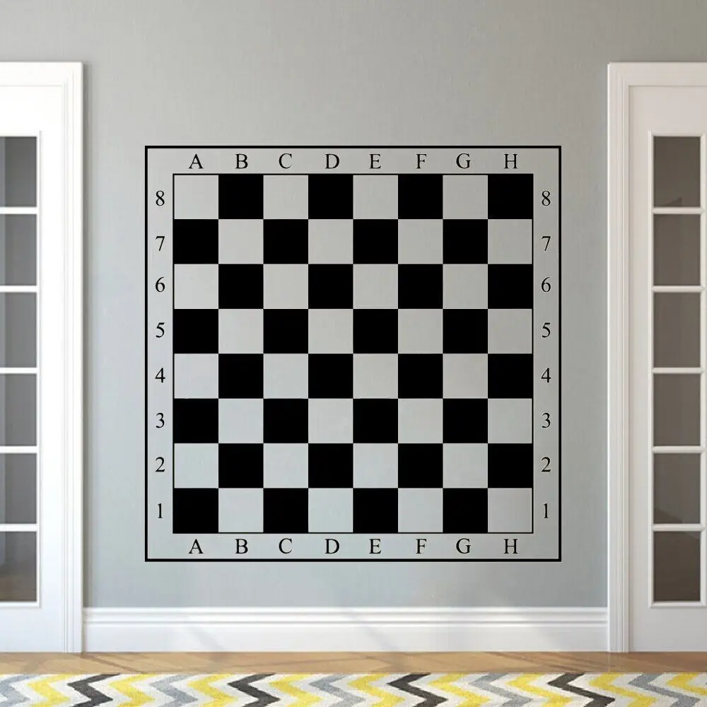 Wall Sticker Vinyl Chess Board Checkerboard Decals Dormitory Studio Home Room for Livingroom Kids Bedroom Decor Poster DW7564