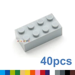 40pcs Building Blocks DIY thick 2x4 Dots 16Color Bricks Size Compatible With 3002 kids toys Educational for children