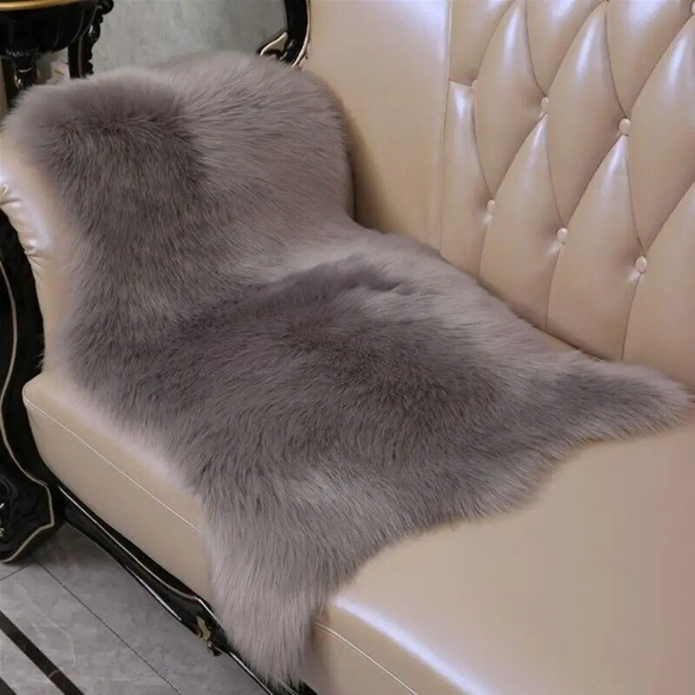 Imitation Wool Washable Fluffy Shaggy Non Slip Long Hair Carpet Bedroom Mats Soft Rugs Faux Fur Sheepskin Rug