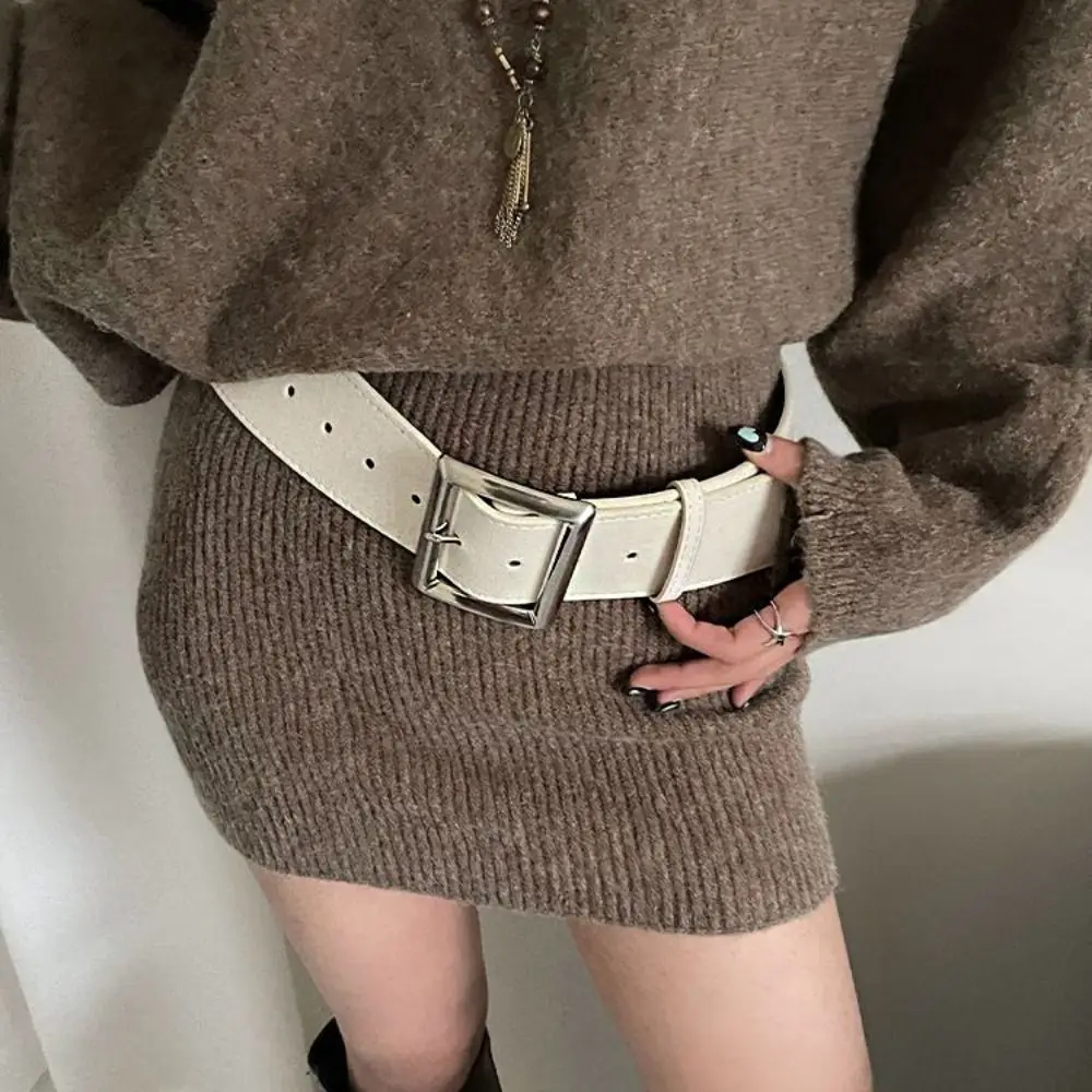 موضة الجينز ديكور حزام عريض عرض الجلد المدبوغ Pu أحزمة فتاة حار الكورية نمط بنطلون الديكور الإناث/الفتيات #2