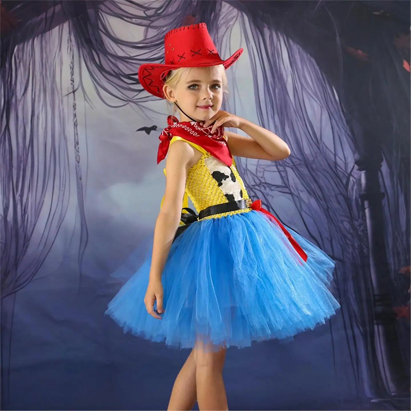 ชุดกระโปรงคาวบอยเด็ก Princ Skirt Costume Toy S Hossidy สำหรับวันฮาโลวีน กระโปรงพองสไตล์จีน ทำจากวัสดุ PU สำหรับเล่นบทบาทสมมติ