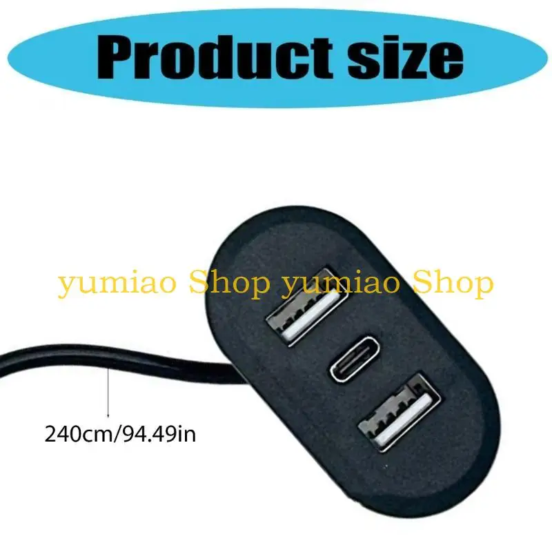 587B デスクトップホール埋め込み USB タイプ C 充電アダプタ 3 で 1 スプリッタラップトップ PC 用