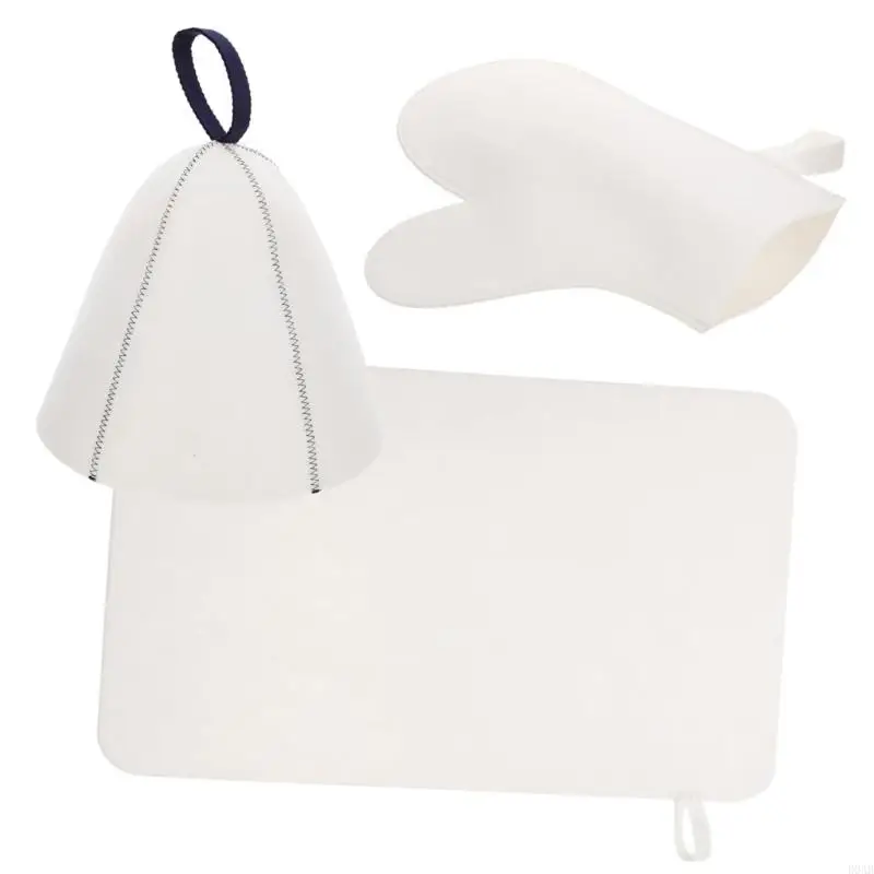 D0AB Soft Felt Sauna Hat avec texture en feutre tapis adapté aux soins capillaires