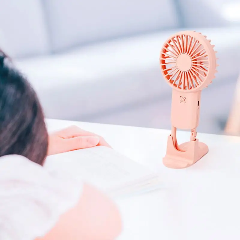 Ручной мини-вентилятор USB Настольный тихий вентилятор 3 скорости Персональный охлаждающий вентилятор с подставкой для телефона