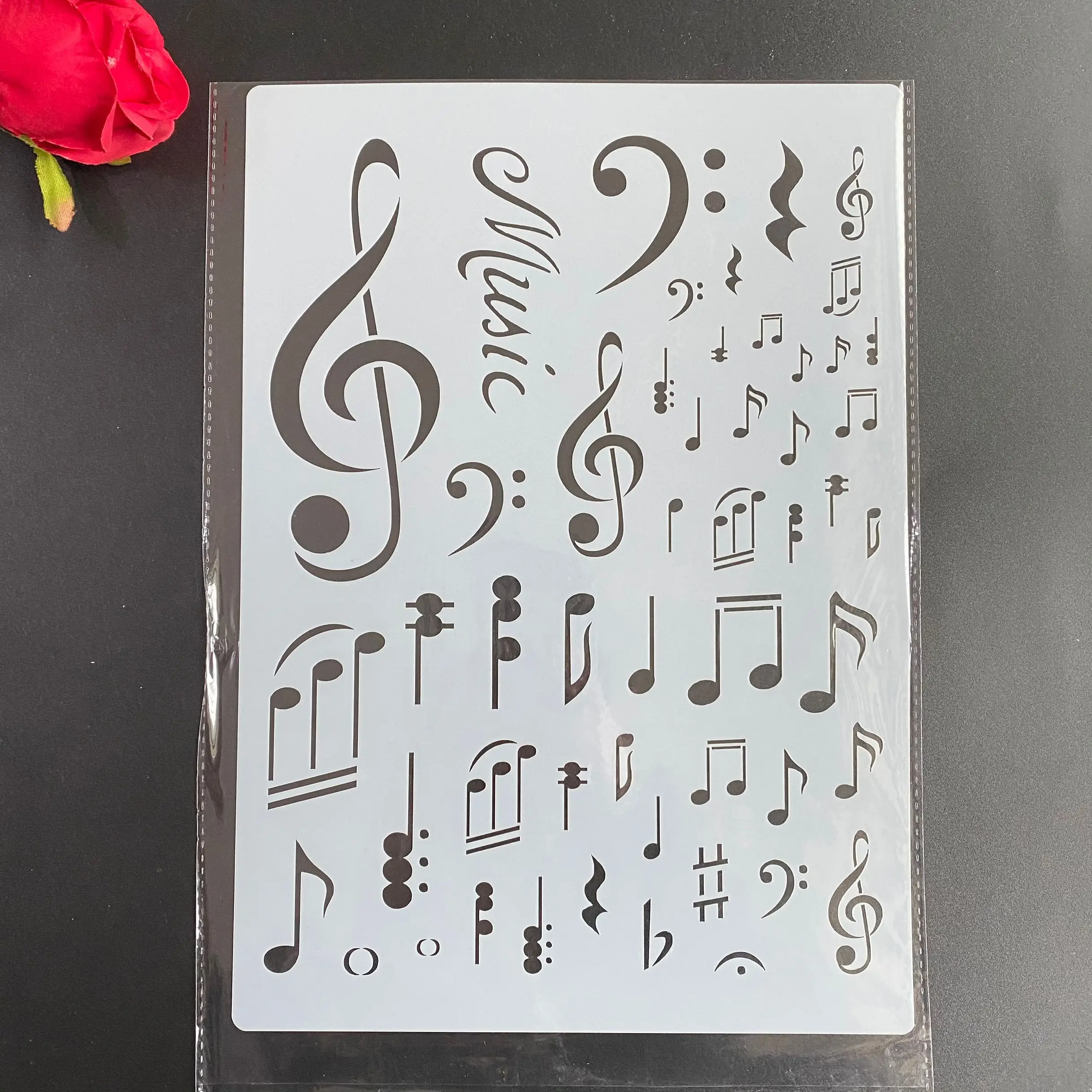 A4  DIY Stencils Wall Painting Scrapbook Coloring Embossing Album Decorative Paper Card Template,wall letter cake musical note