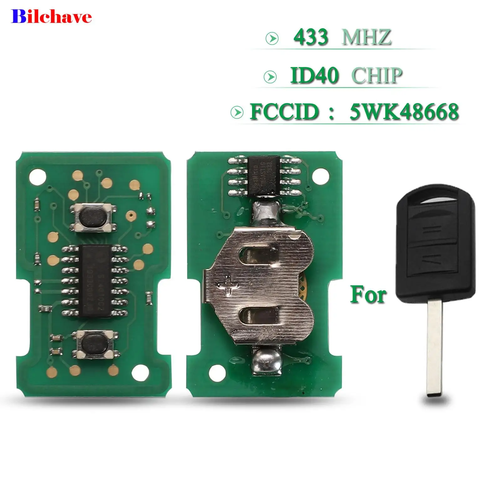 

jingyuqin 2 Buttons 433Mhz Remote Smart Car Key Circuit Board For Vauxhall Opel Corsa C Combo Tigra Meriva Agila With ID40 Chip