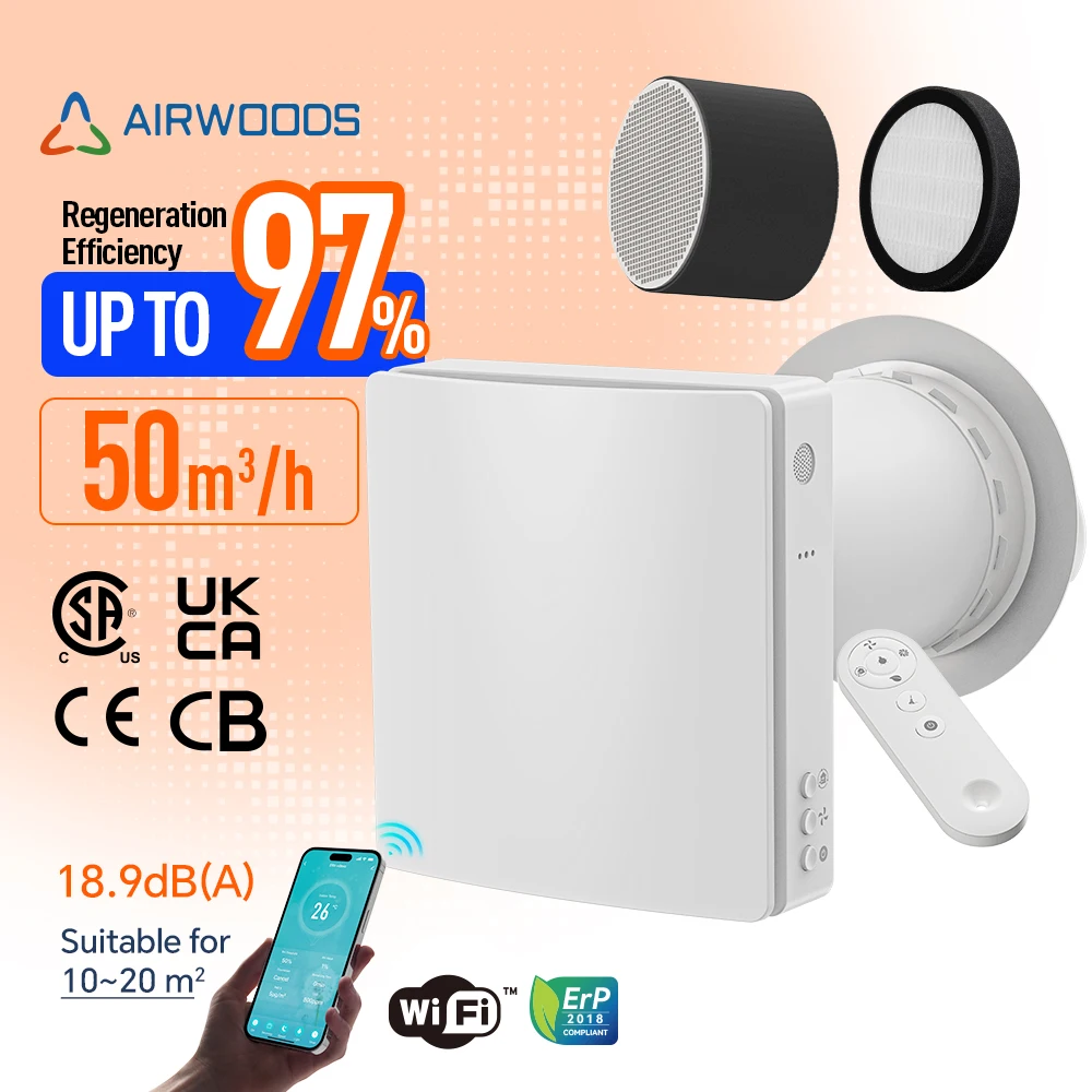 Single Room Wall HRV ERV Heat Energy Recovery ven tilator