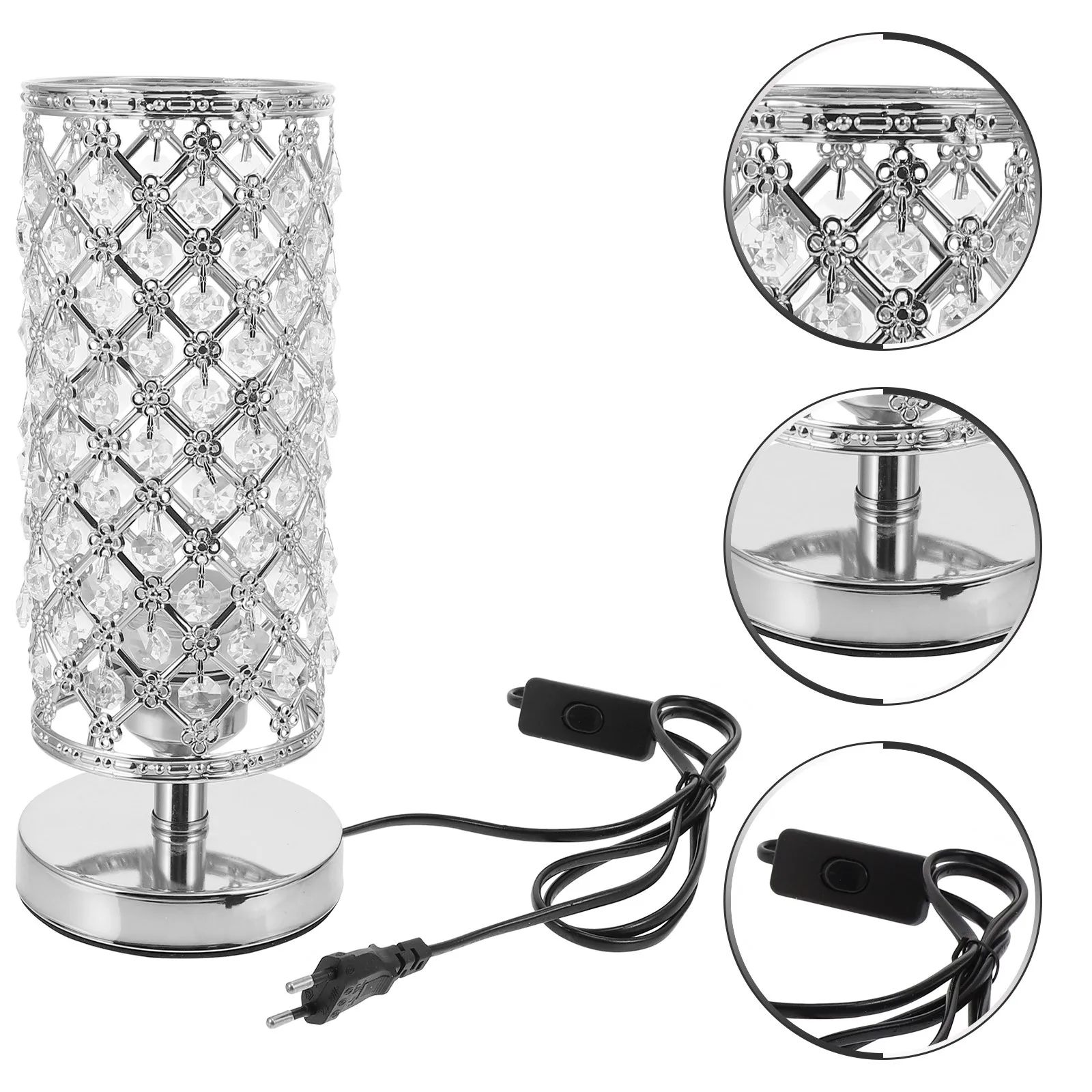 1Pcs Exquisite Crystal Table Lamp Decorative Living Room Desktop Light Unique Indoor Use Household Light Crystal Table Lamp