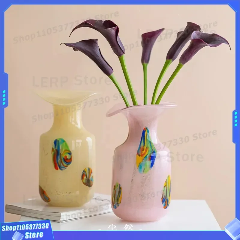 French Style Glazed Ceramic Vase Yellow Cream Tone Home Decor High End Waist Shaped Flower Pot Ancient Aesthetic Living Room