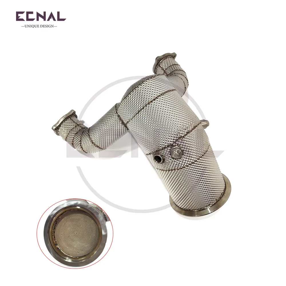 

Ecnal Exhaust Downpipe for Audi S4 S5 B9.5 3.0T 2020+ Exhaust Pipe with Catalytic Converter SS304 Sport Exhaust Header