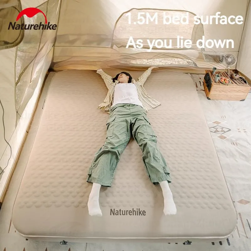 Naturehike-colchón inflable automático de 12cm de altura para acampar, cama doble de aire para turismo al aire libre, tienda plegable portátil, almohadilla para dormir