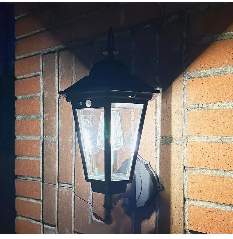 New Chinese style solar outdoor waterproof wall lamp villa garden pavilion corridor corridor lamp courtyard exterior wall light