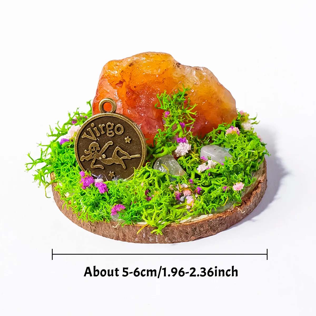 1set Natural Crystal Raw Stone Forest Style Ornaments 12 Zodiac Signs DIY Handmade Crafts Creative Home & Office Decor