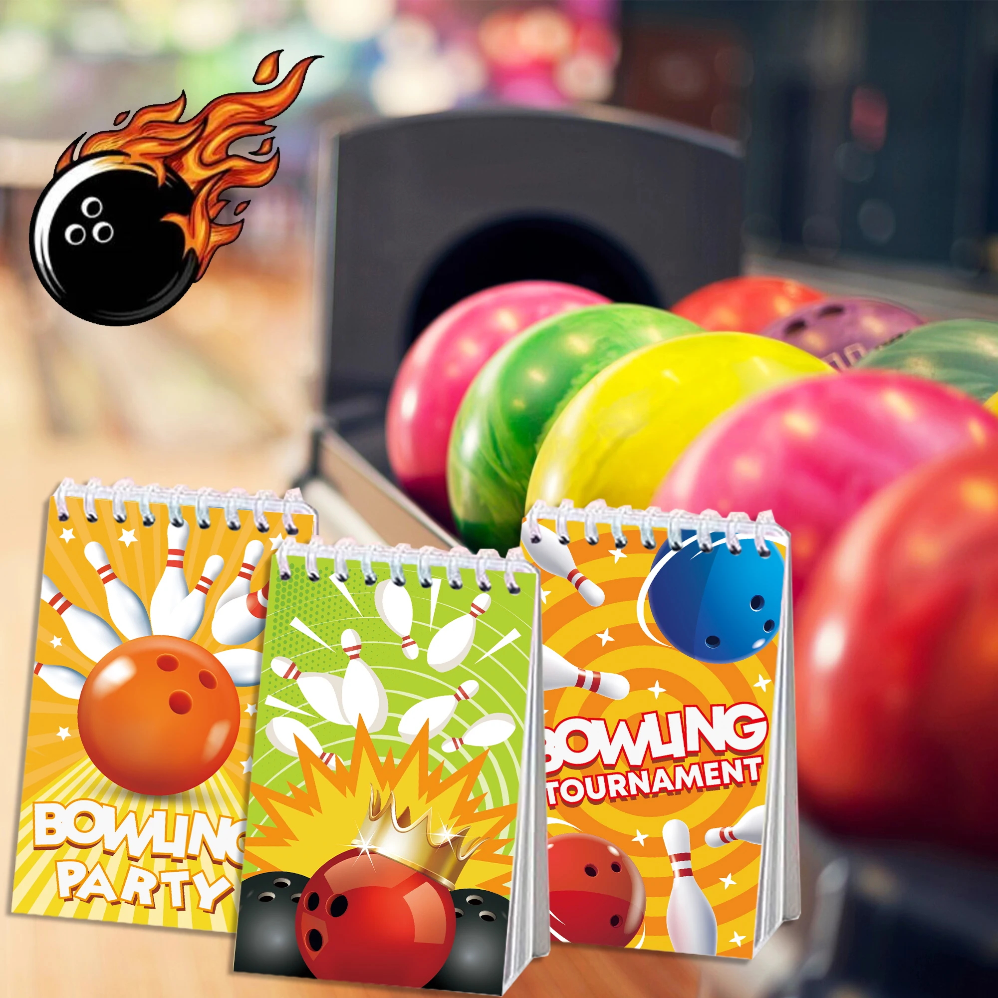 8 pz Bowling Tema Sportivo Mini Tasca A Spirale Notebook Memo Pad Bobina Libretto Notepad Per Ufficio Cancelleria Scuola Diari