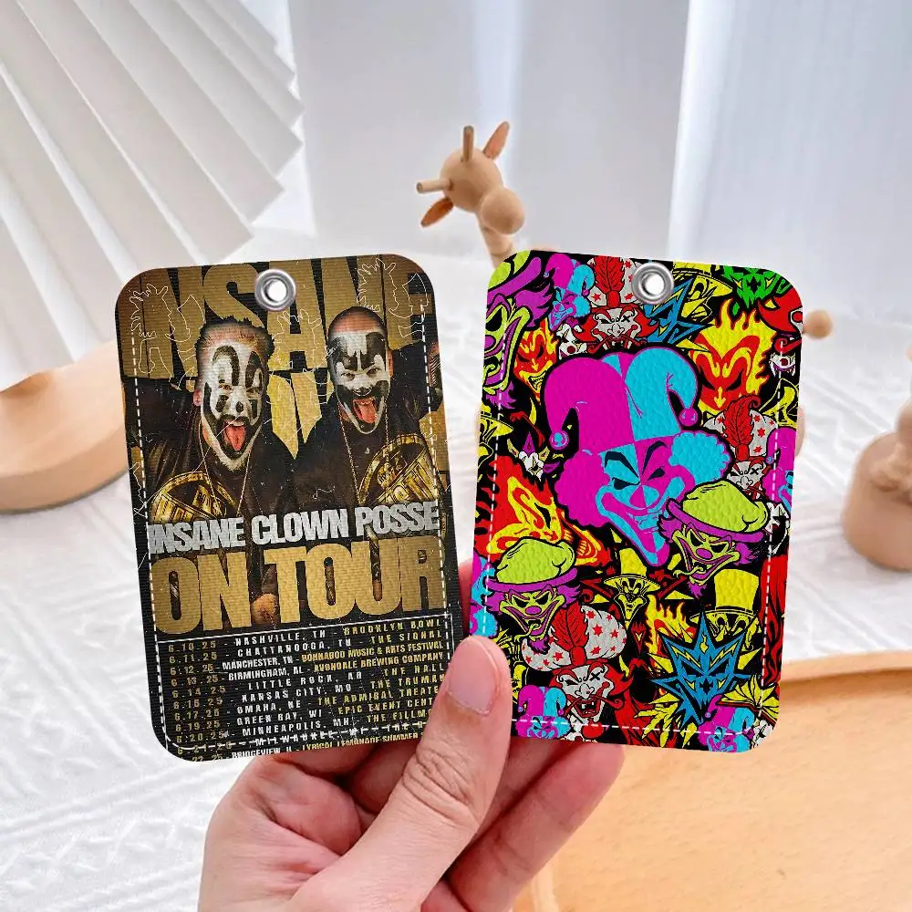 

Кожаный чехол-брелок ICP Insane Clown для ID-карт и пропусков, с кольцом для ключей