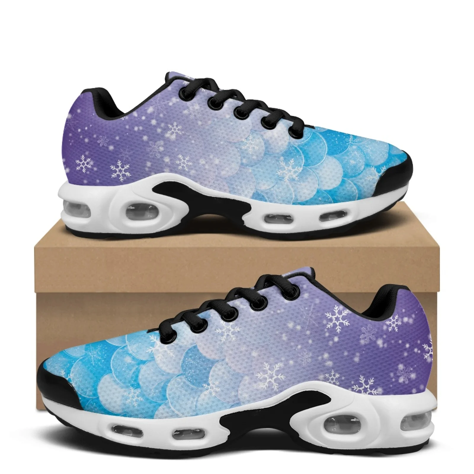 PENSTROLL Snowflake Pattern Comfort Athletic Walking Shoes for Workout Mesh Men'S Breathable Sports Shoes Athletic Fashion Shoes