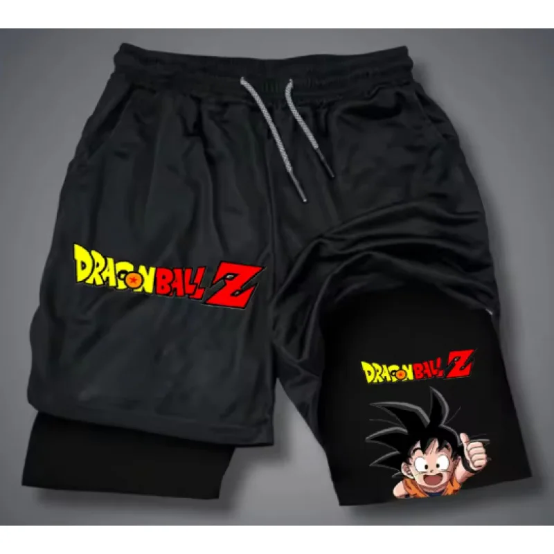 

The Latest Dragon Ball GOKU Vegeta Anime Peripheral Double-layer Shorts American Men's Comfortable Sports Five-point Pants