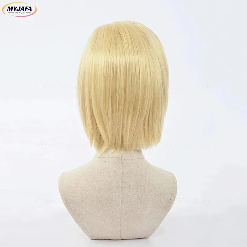 

New Android 18 Cosplay Wig Short Blond Heat Resistant Synthetic Hair Anime Role Play Wigs ZV4HF278L