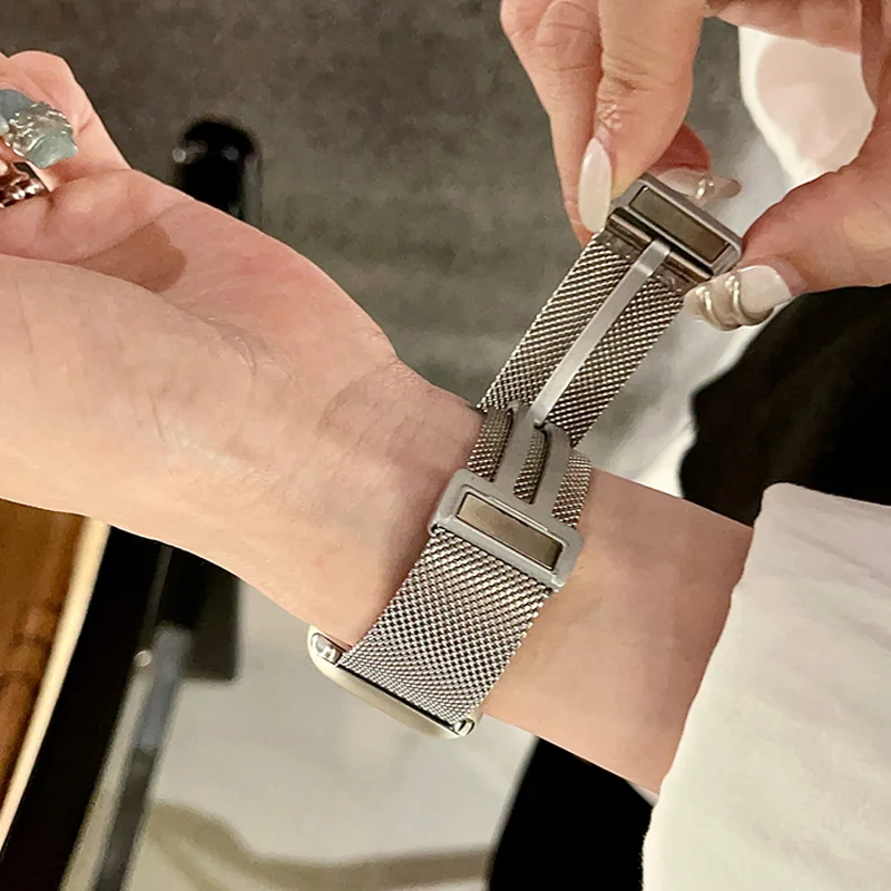 42 مللي متر 38 مللي متر 40 مللي متر Milanese سوار حزام ل iWatch سلسلة الترا 8 7 SE 6 5 المغناطيسي حلقة ل سوار أبل 44 مللي متر 45 مللي متر 49 مللي متر 41 مللي متر