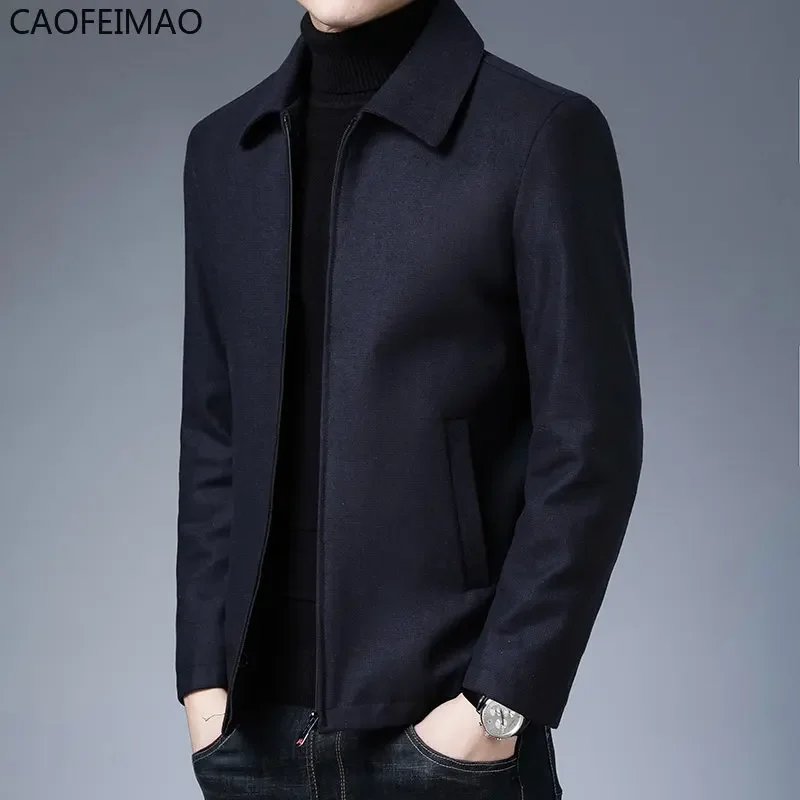High Quality New Brand Casual Fashion Lapel Autumn Winter Mens Coat 2025 Men Clothing Fashion Jacket Solid Classic Windbreaker