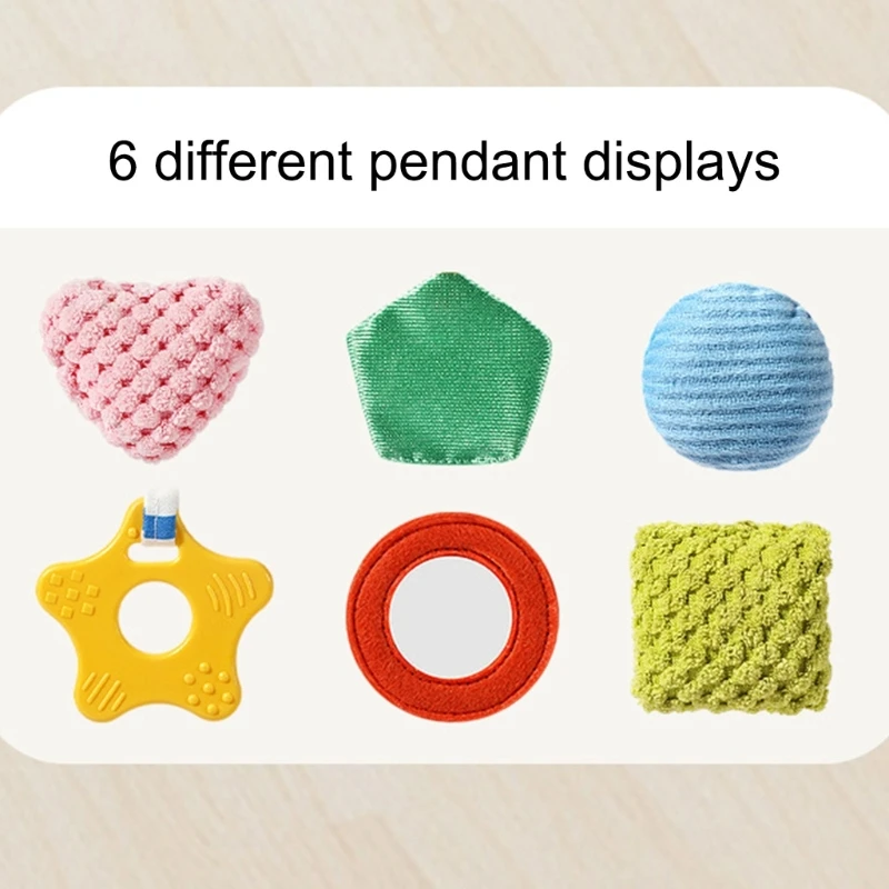 รถเข็นเด็กทารกล้างทำความสะอาดได้ของเล่นการ์ตูนสัตว์ Rattle สำหรับการพัฒนาภาพ Soft Plush Texture 24BE