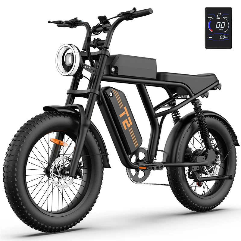 Vélo électrique urbain URLIFE T2 pour adultes, 500W, batterie 48V15.6AH, vélo de banlieue électrique, pneus 20*4 pouces, vélo électrique