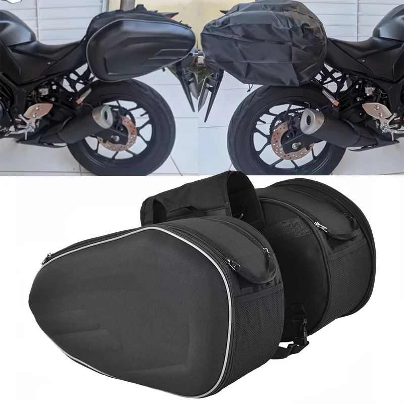 

2023 Newest SA212 Motorcycle Waterproof Racing Race Moto Helmet Travel Bags Suitcase Saddlebags + One Pair of Raincoat