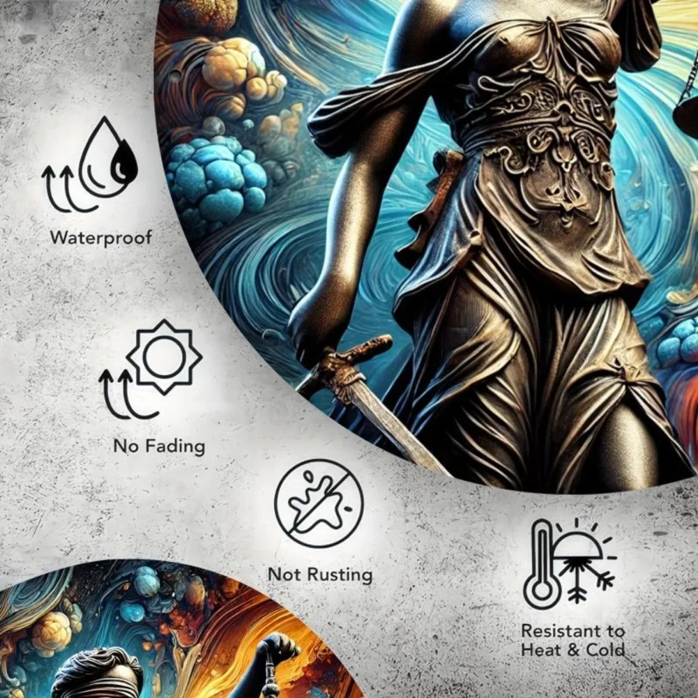 1. Barang Genel Papan Tanda الألومنيوم Logam العدالة ديفي - سيني Dinding Hiasan (8x8 بوصة) | سيسوى هاثام، دبور، روانج ماكان #5